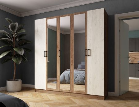 Шкаф Вегас 2000 (дуб крафт табачный/дуб крафт белый_ от компании Мебельвозов в Нижнем Новгороде