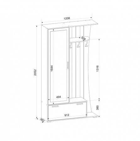 Прихожая Ивушка 20 (Бодега темная/ Бодега светлая) от магазина Мебельвозов в Нижнем Новгороде