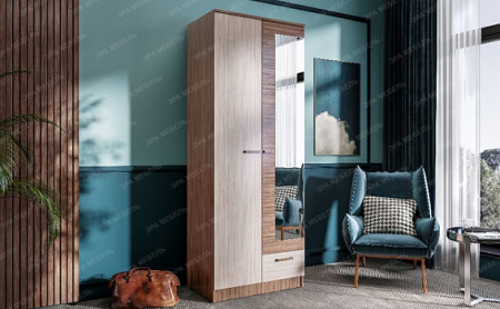 Шкаф 2-дверный 0,8 Адель (Ясень шимо) от компании Мебельвозов в Нижнем Новгороде