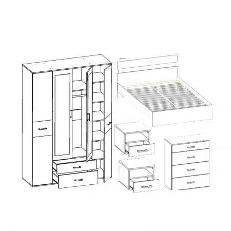 Модульная спальня Сити Компановка 2 от магазина Мебельвозов в Нижнем Новгороде
