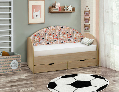 Кровать с продольной мягкой спинкой "Софа №11" 80*190 детальное изображение от магазина mebelvozov.ru в Нижнем Новгороде