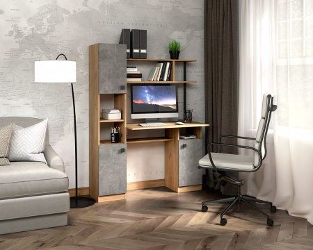 Стол компьютерный СК-7 (ателье светлое/дуб золотой крафт) от магазина Мебельвозов в Нижнем Новгороде