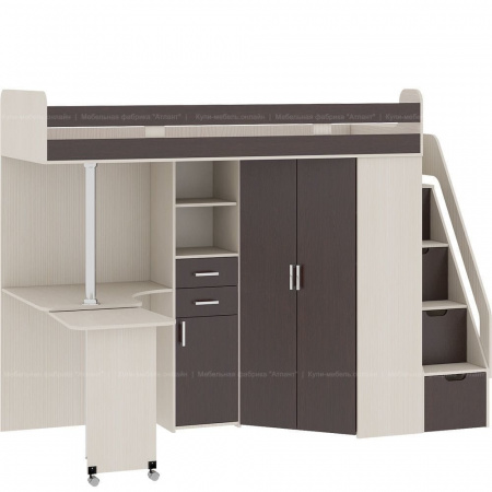 Кровать-чердак Карамель 77-03 (Анкор светлый/Бодега темный) детальное изображение от магазина mebelvozov.ru в Нижнем Новгороде