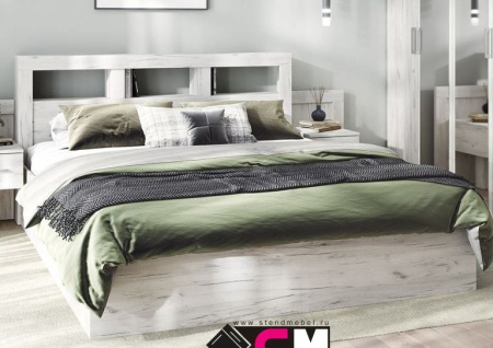 ГРАНД Кровать 1600 (ДУБ КРАФТ БЕЛЫЙ) от магазина Мебельвозов в Нижнем Новгороде