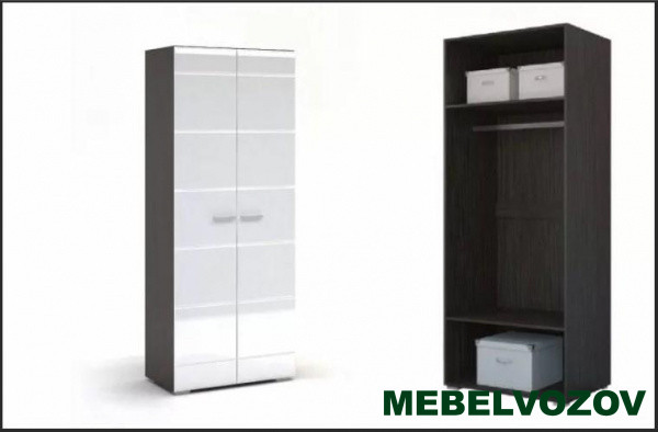 ВЕГАС шкаф 2-х створчатый (венге/белый глянец) от компании Мебельвозов в Нижнем Новгороде