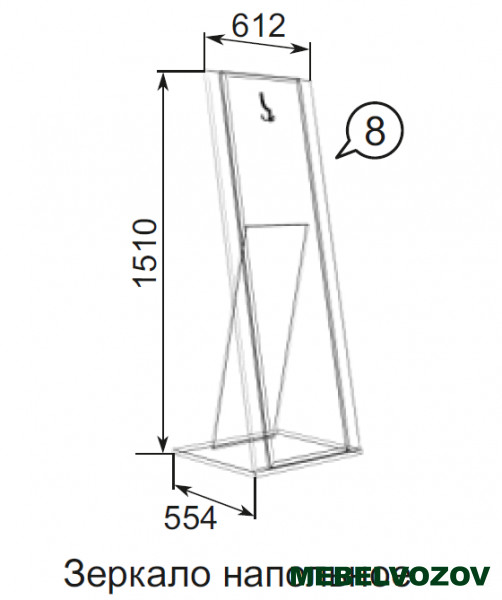 Зеркало в спальню напольное 08 "Виктория" от магазина Мебельвозов в Нижнем Новгороде