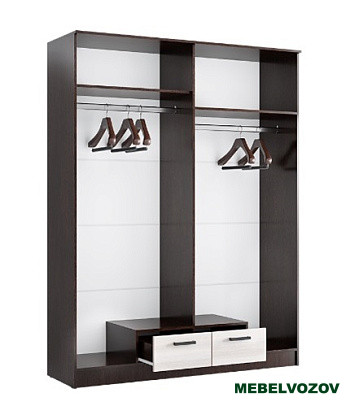 Шкаф 4-дверный 1,6 Адель (Венге/Лоредо) от компании Мебельвозов в Нижнем Новгороде