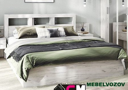ГРАНД Кровать 1600 (ДУБ КРАФТ БЕЛЫЙ) от магазина Мебельвозов в Нижнем Новгороде