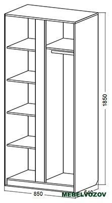 Шкаф 2-х дверный комбинированный Юниор-11 детальное изображение от магазина mebelvozov.ru в Нижнем Новгороде