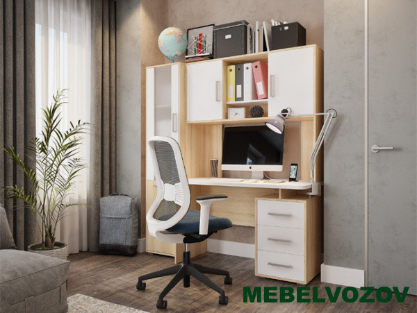 Стол компьютерный Лайт-2 1200 (Дуб сонома/белый) от магазина Мебельвозов в Нижнем Новгороде