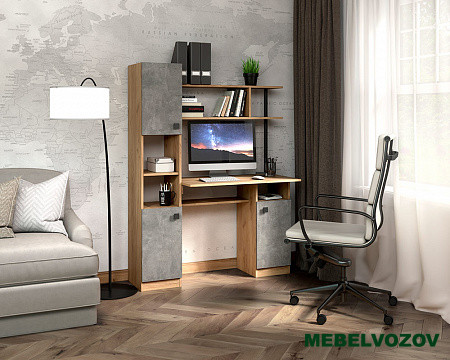 Стол компьютерный СК-7 (ателье светлое/дуб золотой крафт) от магазина Мебельвозов в Нижнем Новгороде