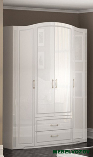 Шкаф распашной 02 "Виктория"  4-х дверный с ящиками (без зеркал) от компании Мебельвозов в Нижнем Новгороде