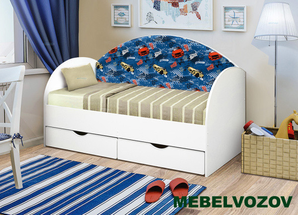 Кровать с продольной мягкой спинкой "Софа №11" 80*190 детальное изображение от магазина mebelvozov.ru в Нижнем Новгороде