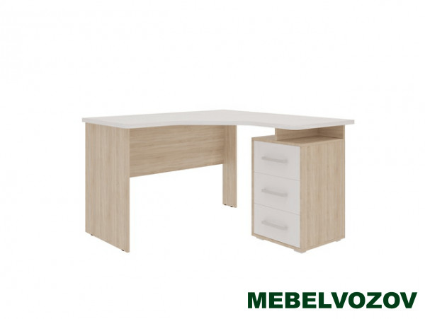 Стол компьютерный угловой Лайт-2 1200 (Дуб сонома/белый) детальное изображение от магазина mebelvozov.ru в Нижнем Новгороде