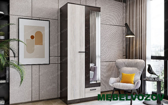 Шкаф 2-дверный 0,8 Адель (Венге/Лоредо) от компании Мебельвозов в Нижнем Новгороде