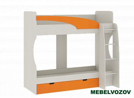Кровать-чердак Карамель 77-02(Анкор светлый/Оранжевый) детальное изображение от магазина mebelvozov.ru в Нижнем Новгороде