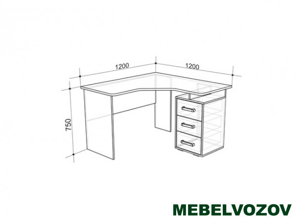Стол компьютерный угловой Лайт-2 1200 (Дуб сонома/белый) детальное изображение от магазина mebelvozov.ru в Нижнем Новгороде
