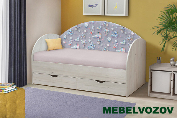 Кровать с продольной мягкой спинкой "Софа №11" 80*190 детальное изображение от магазина mebelvozov.ru в Нижнем Новгороде