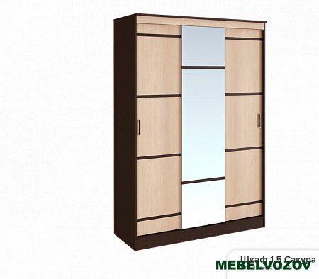 Современный шкаф купе 1,5 м "Сакура" от компании Мебельвозов в Нижнем Новгороде