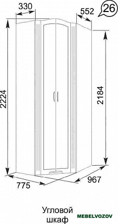 Шкаф угловой «Виктория» 26 от компании Мебельвозов в Нижнем Новгороде