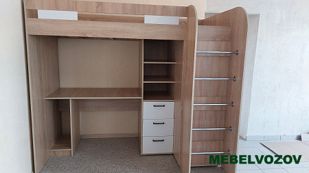 Кровать-чердак Лео (дуб сонома/Белая Аляска) детальное изображение от магазина mebelvozov.ru в Нижнем Новгороде