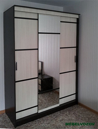 Современный шкаф купе 1,5 м "Сакура" от компании Мебельвозов в Нижнем Новгороде