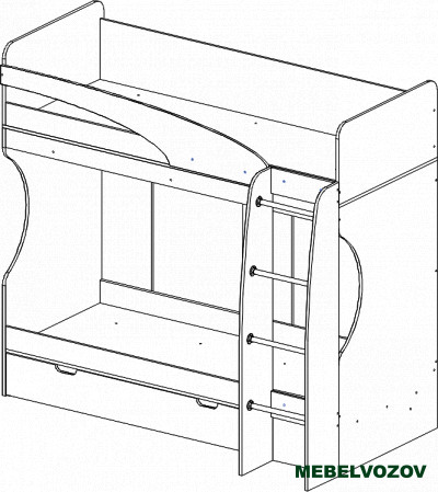 Кровать-чердак Карамель 77-02(Анкор светлый/Оранжевый) детальное изображение от магазина mebelvozov.ru в Нижнем Новгороде