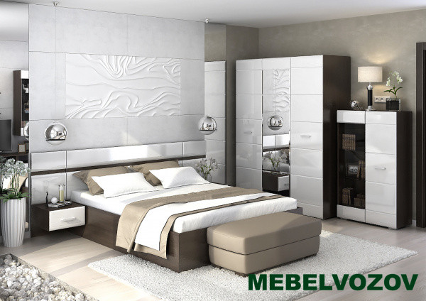 Модульная спальня Вегас (венге/белый глянец) от магазина Мебельвозов в Нижнем Новгороде
