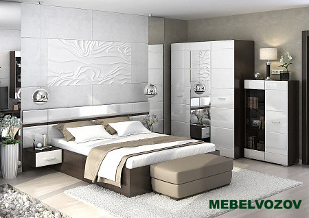 Модульная спальня Вегас (венге/белый глянец) от магазина Мебельвозов в Нижнем Новгороде