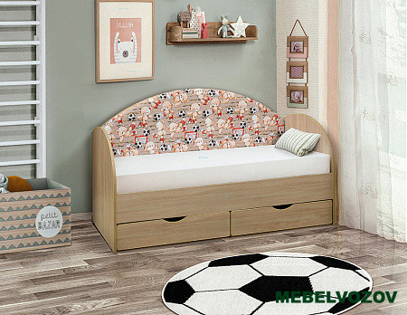 Кровать с продольной мягкой спинкой "Софа №11" 80*190 детальное изображение от магазина mebelvozov.ru в Нижнем Новгороде