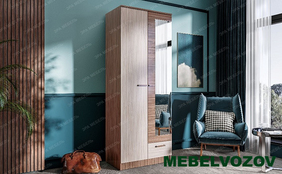 Шкаф 2-дверный 0,8 Адель (Ясень шимо) от компании Мебельвозов в Нижнем Новгороде