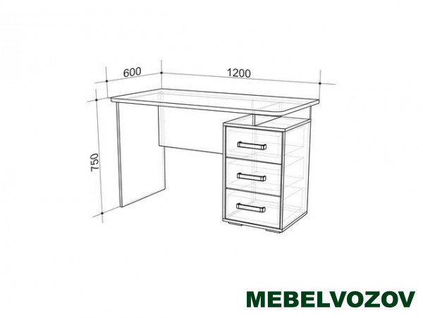Стол компьютерный Лайт-2 1200 (Дуб сонома/белый) от магазина Мебельвозов в Нижнем Новгороде