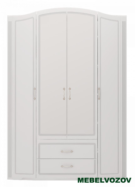 Шкаф распашной 02 "Виктория"  4-х дверный с ящиками (без зеркал) от компании Мебельвозов в Нижнем Новгороде