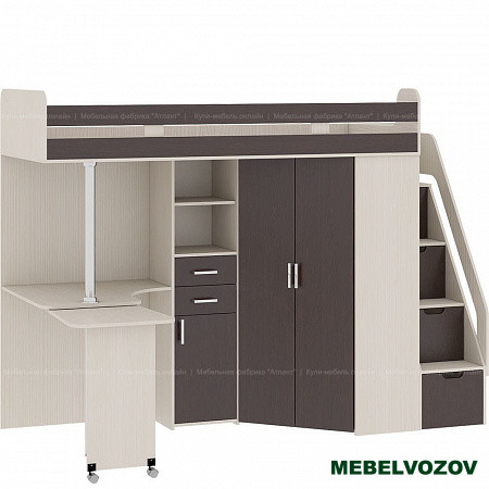 Кровать-чердак Карамель 77-03 (Анкор светлый/Бодега темный) детальное изображение от магазина mebelvozov.ru в Нижнем Новгороде