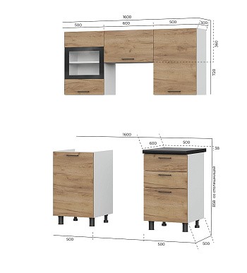 Кухонный гарнитур Аризона 1,6 м от магазина Мебельвозов в Нижнем Новгороде