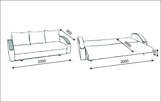 Диван еврокнижка Канзас плюс с подлокотниками от магазина Мебельвозов в Нижнем Новгороде