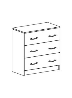 БАССА КМ 551-М комод 3 ящика (ДУБ КРАФТ БЕЛЫЙ/ДУБ КРАФТ СЕРЫЙ) от магазина Мебельвозов в Нижнем Новгороде