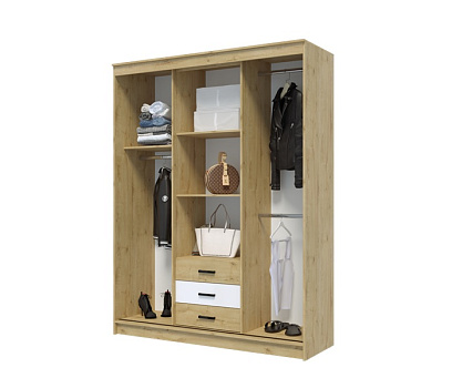 Шкаф-купе Лорд (Дуб вотан/Белый) от компании Мебельвозов в Нижнем Новгороде