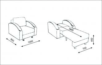 Мягкое кресло-кровать Канзас плюс от магазина Мебельвозов в Нижнем Новгороде