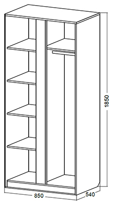Шкаф 2-х дверный комбинированный Юниор-11 детальное изображение от магазина mebelvozov.ru в Нижнем Новгороде