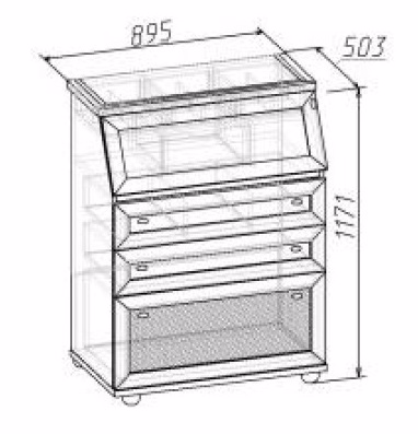 Комод-секретер 1 Милана (Орех) от магазина Мебельвозов в Нижнем Новгороде