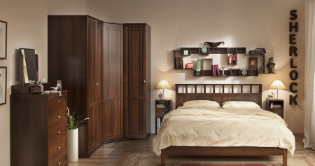 Шкаф распашной Sherlock12 для одежды (Орех Шоколадный) от компании Мебельвозов в Нижнем Новгороде