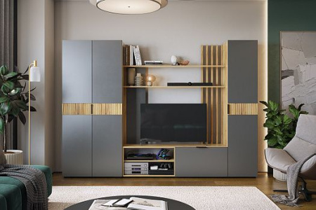 Гостиная Бери К2 (дуб крафт золотой/графит) от Mebelvozov в Нижнем Новгороде
