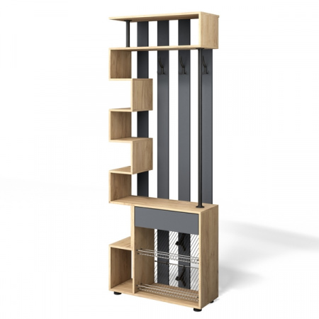 Вешалка в Прихожую "Мини-Лайт" МЛ-1 (графит/дуб крафт золотой) от магазина Мебельвозов в Нижнем Новгороде