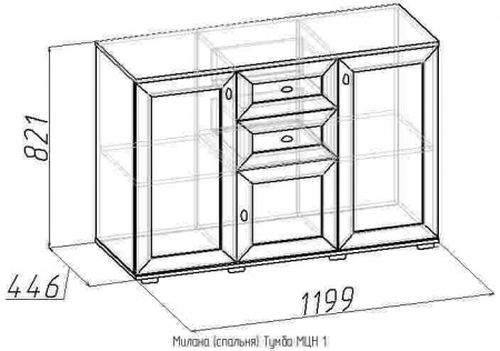 Тумба МЦН 1 Милана (Орех) от магазина Мебельвозов в Нижнем Новгороде