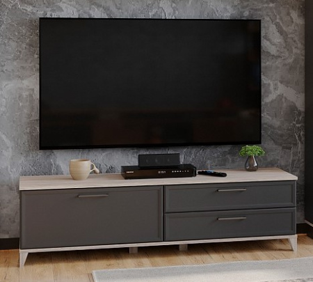 Aurelio 3 (гостиная) Тумба ТВ (модуль 169), Антрацит-Блеквуд Сатиновый от интернет магазина Mebelvozov в Нижнем Новгороде