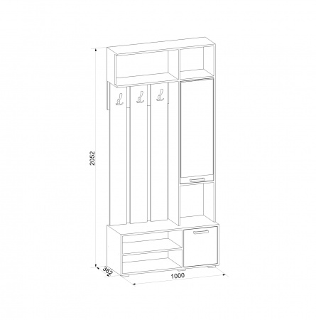 Прихожая Ивушка 23(Бодега темная/бодега светлая) от магазина Мебельвозов в Нижнем Новгороде