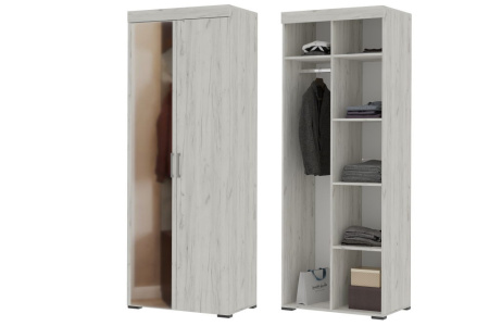 ГРАНД Шкаф двухстворчатый комбинированный (ДУБ КРАФТ БЕЛЫЙ) от компании Мебельвозов в Нижнем Новгороде