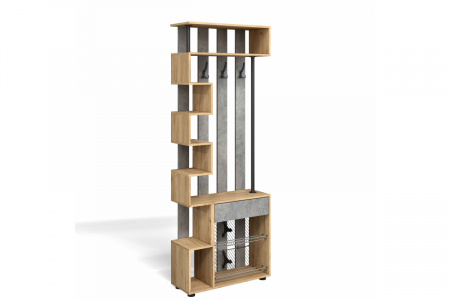 Вешалка в Прихожую "Мини-Лайт" МЛ-1 (ателье светлое/дуб золотой крафт) от магазина Мебельвозов в Нижнем Новгороде