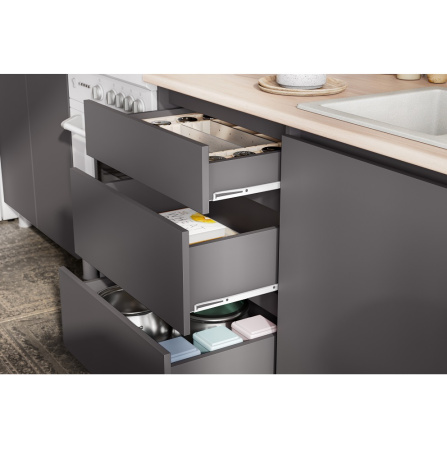 Кухонный гарнитур Денвер 2 м (графит серый/сонома) от магазина Мебельвозов в Нижнем Новгороде